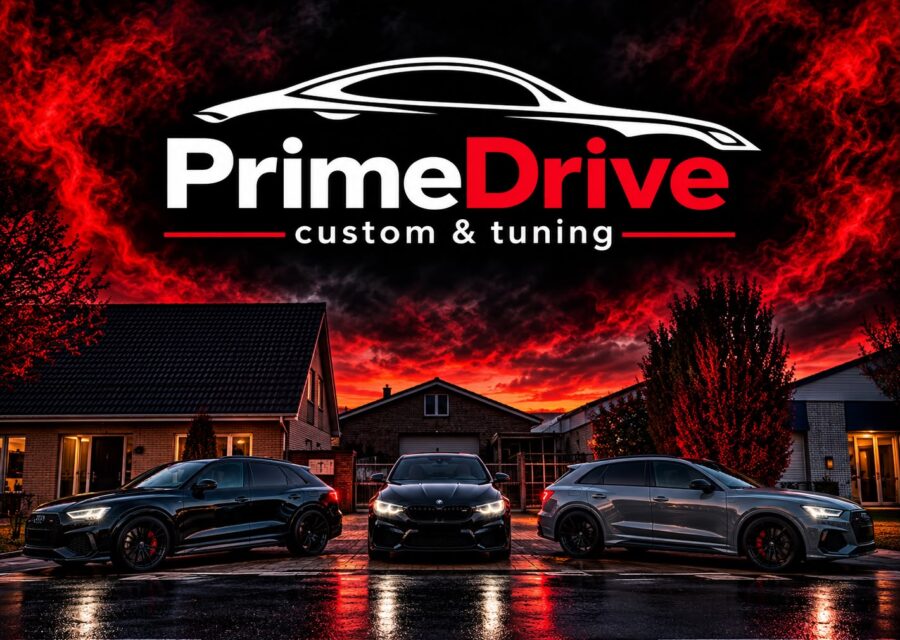 PrimeDrive custom en tuning: drie getunede auto's bij avondrood